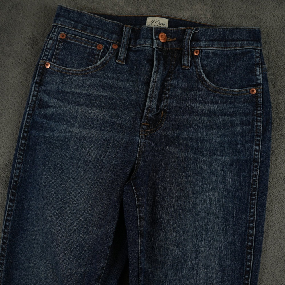 J.Crew Vintage Straight‎ Jeans Women 28 Dark Wash Blue Mid Rise Denim